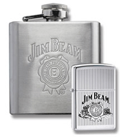 Zippo Jim Beam Lighter and Flask Gift Set